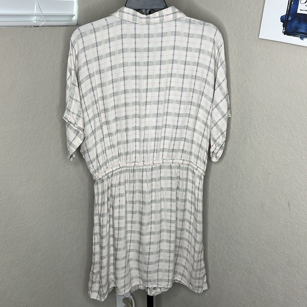 539 - Nostalgia from Nordstrom NWOT Off-White w Black/Pink Stripes Dress Size XL - Picture 6 of 9